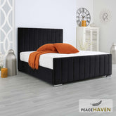 Upholstered Wooden Bed Frame with Headboard & Footboard